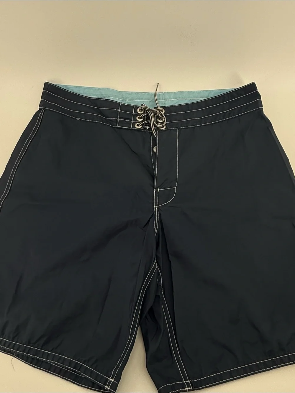 Birdwell Beach Britches Mens 33 Navy Blue 311 Board Shorts 8” Nylon USA Made